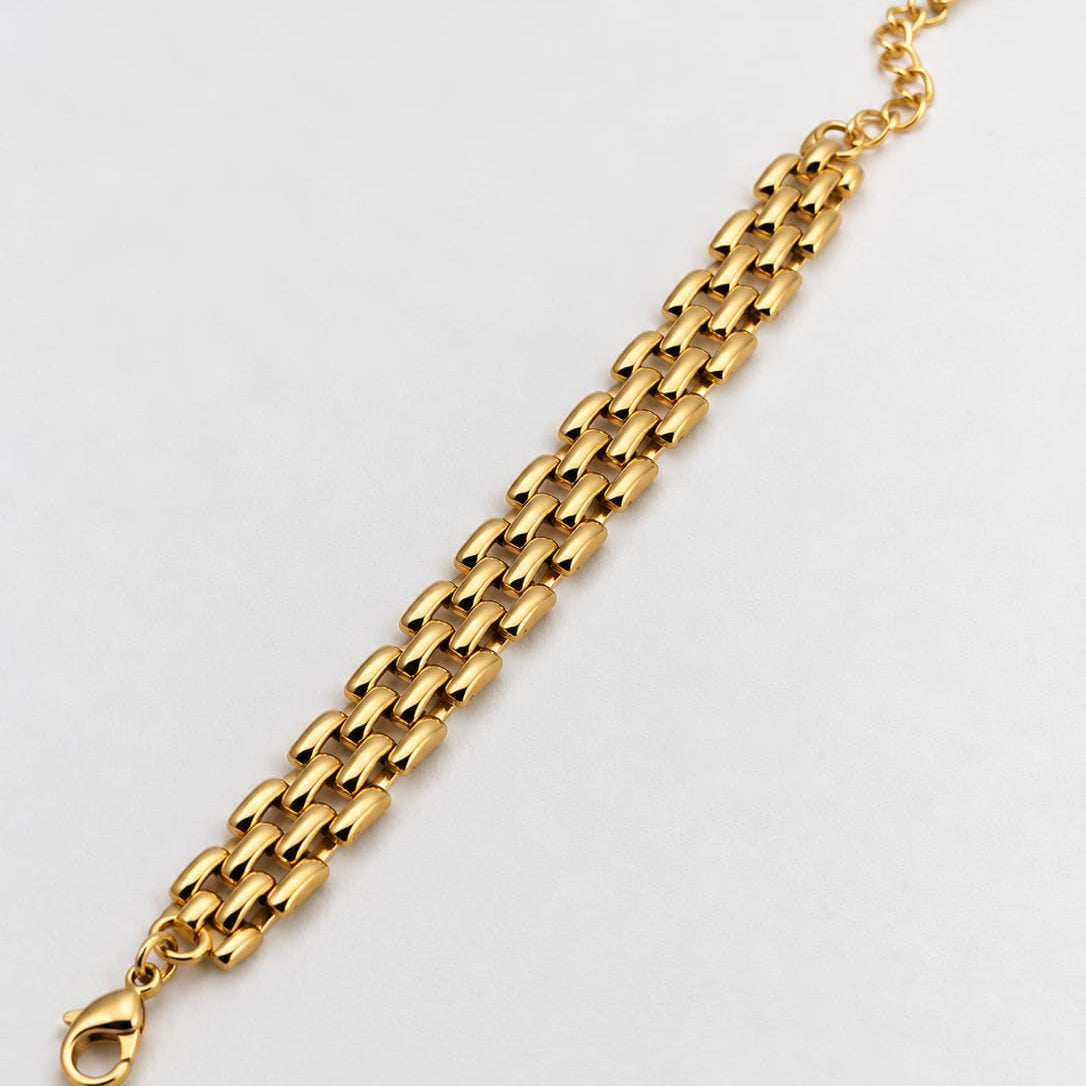 ELENA – Bracelet chaîne dorée multirangs