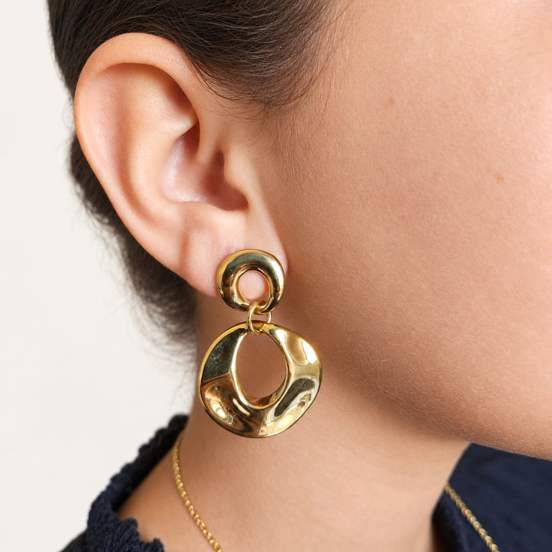 SOLÉANE – Boucles d’oreilles dorées ovales