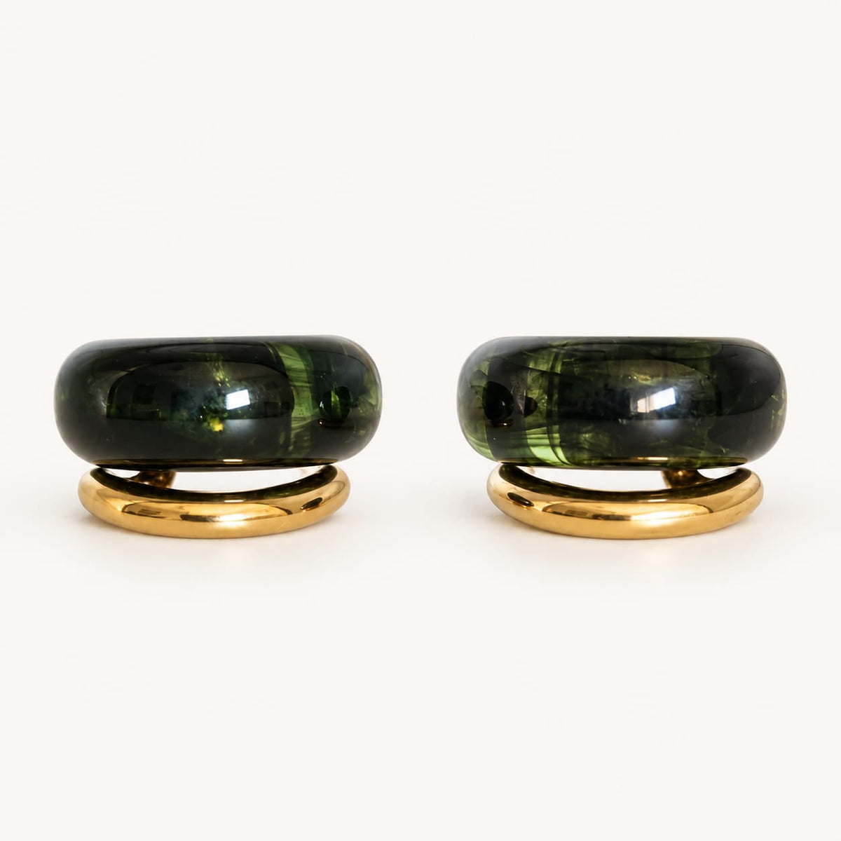 OVILIA – Boucles d’oreilles vertes et dorées