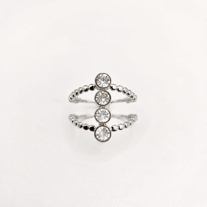 MARIA – Bague argentée à pierres scintillantes