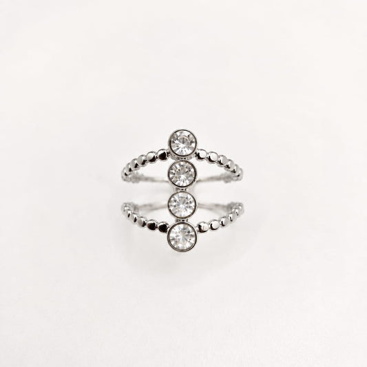 MARIA – Bague argentée à pierres scintillantes