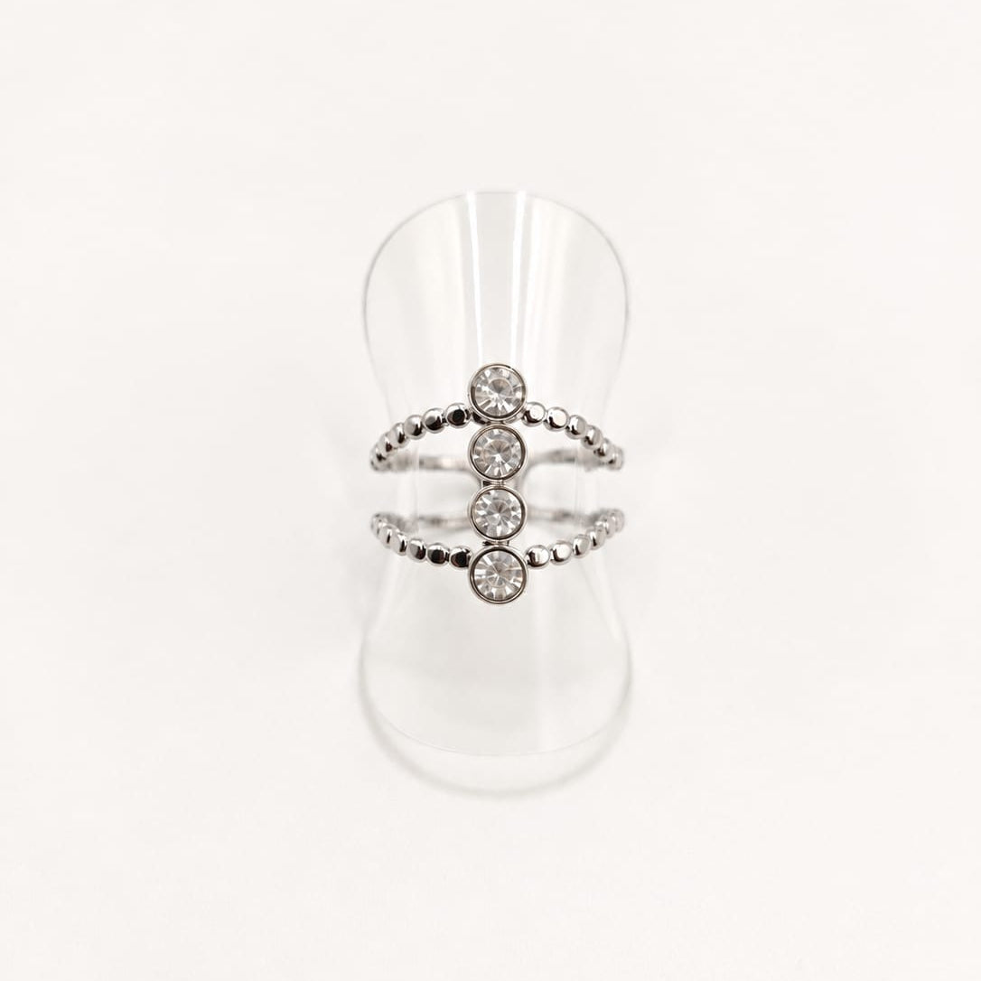 MARIA – Bague argentée à pierres scintillantes