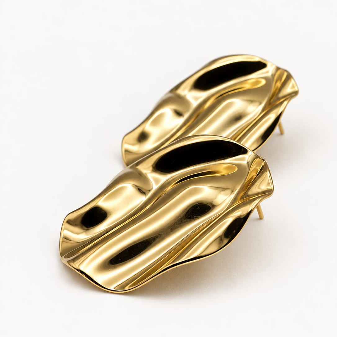 ONDÉA – Boucles d’oreilles dorées style futuriste