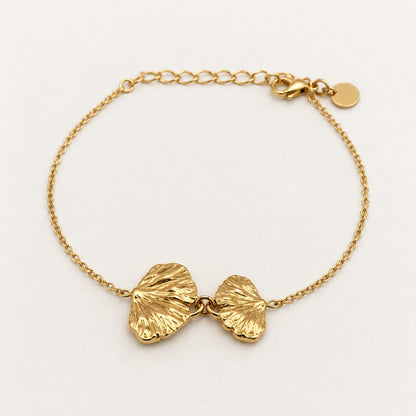 ORMA – Bracelet feuilles de Ginkgo doré