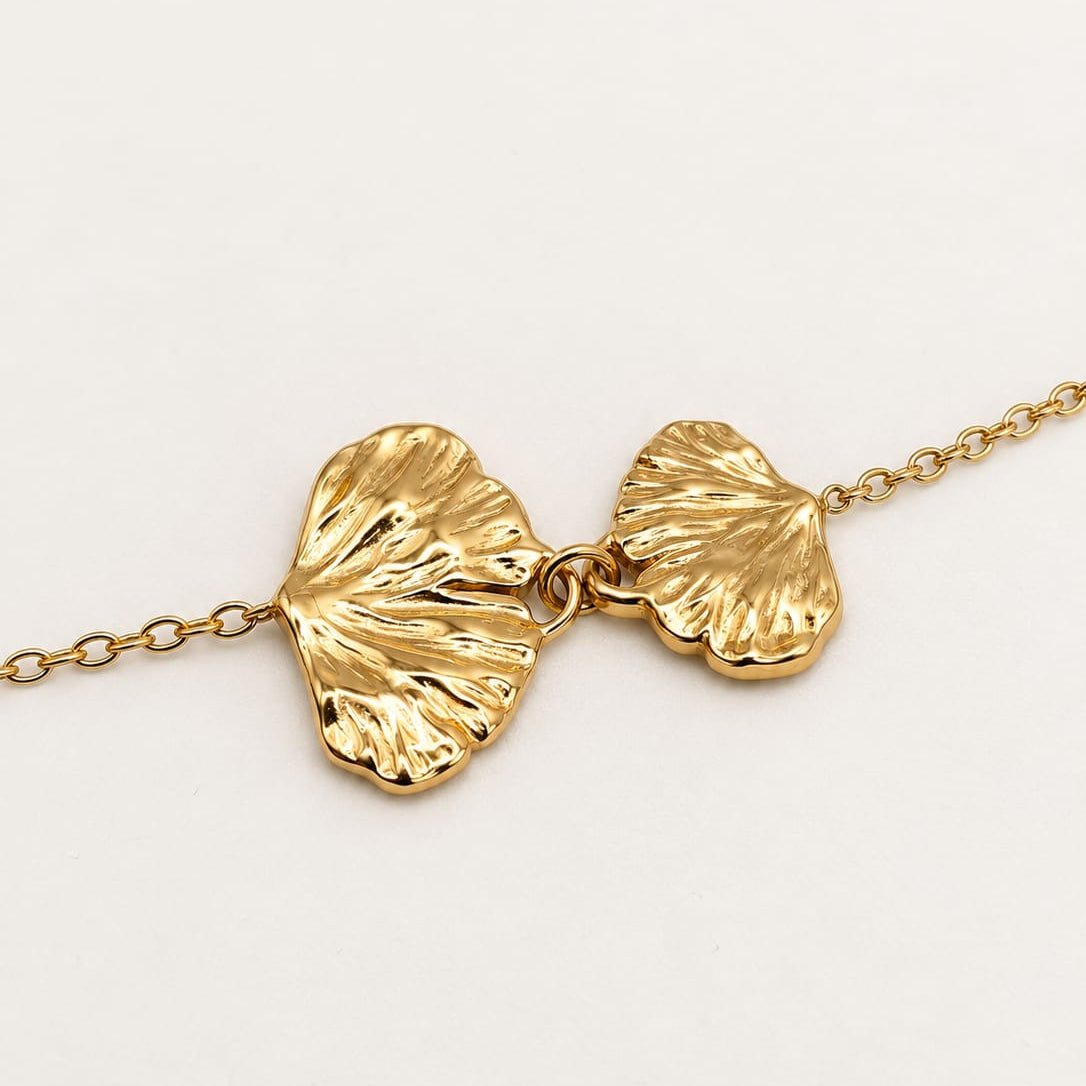 ORMA – Bracelet feuilles de Ginkgo doré