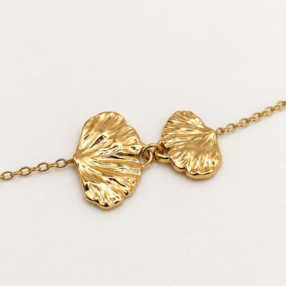 ORMA – Bracelet feuilles de Ginkgo doré