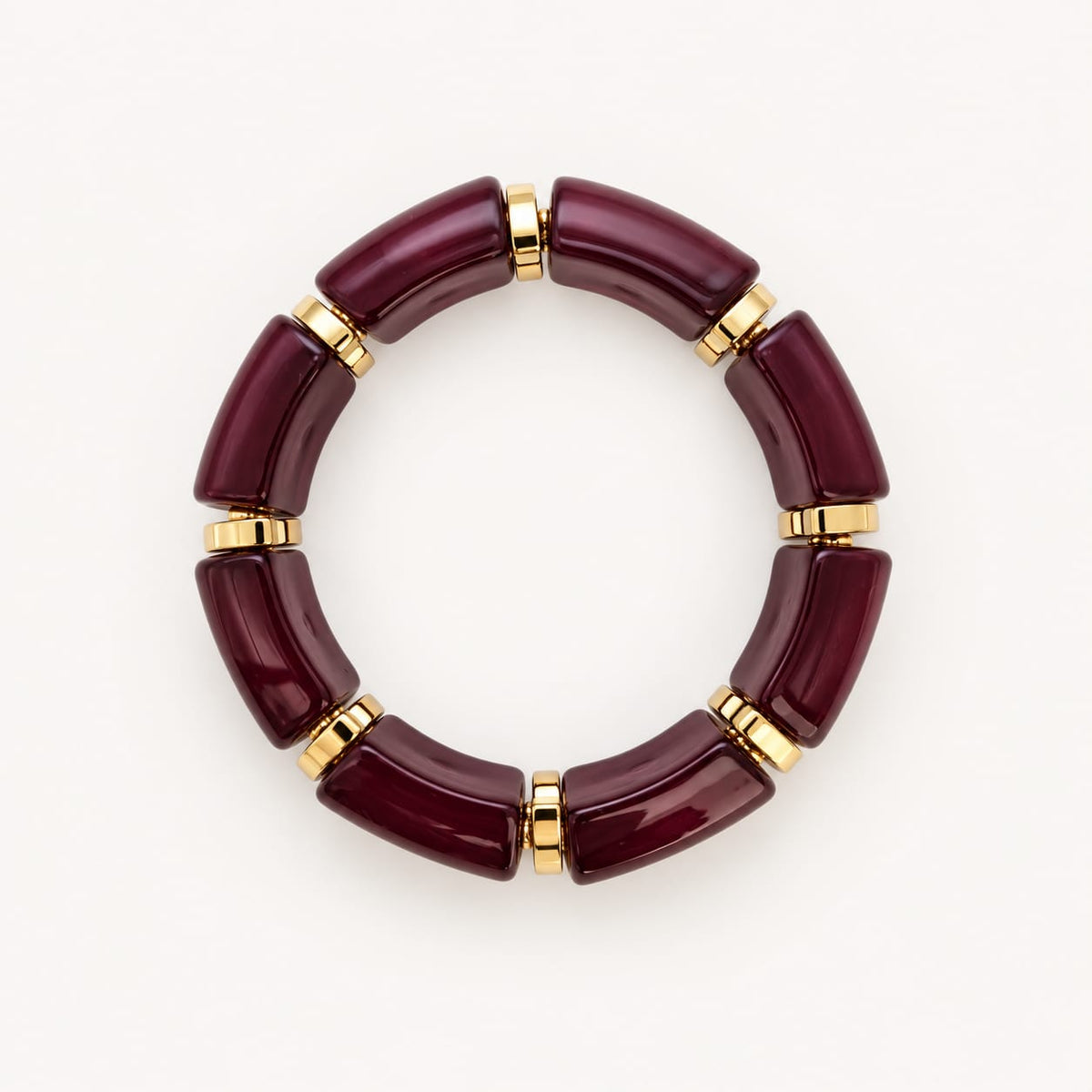 PRUNE – Bracelet élastique bordeaux et doré