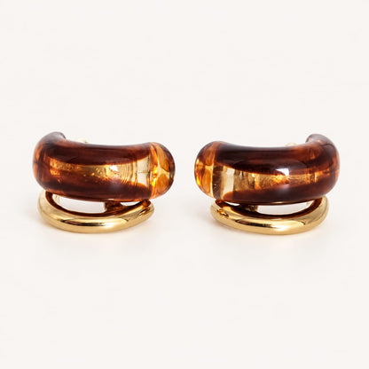 PRUNE – Boucles d’oreilles aux reflets ambrés et dorés