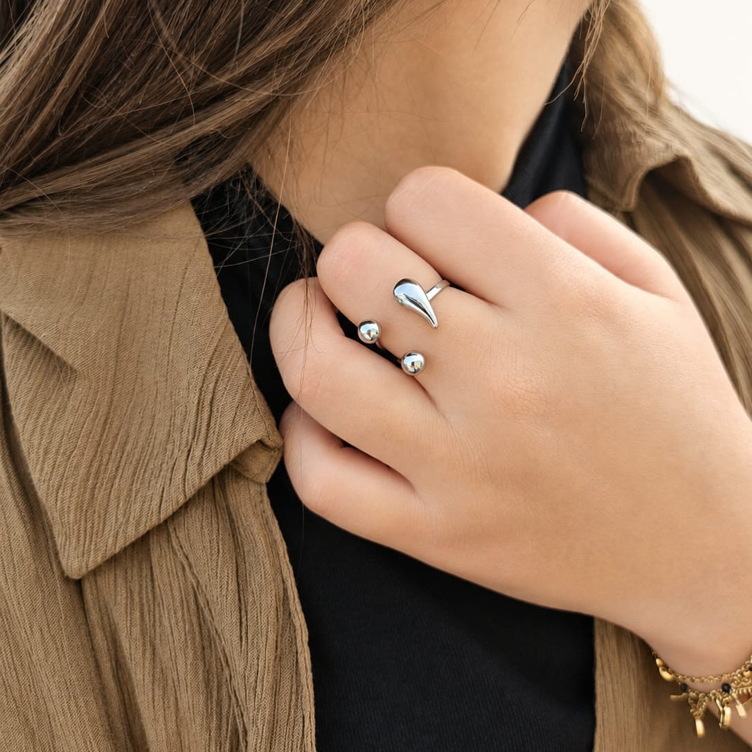 RANIA - Bague ajustable au design organique