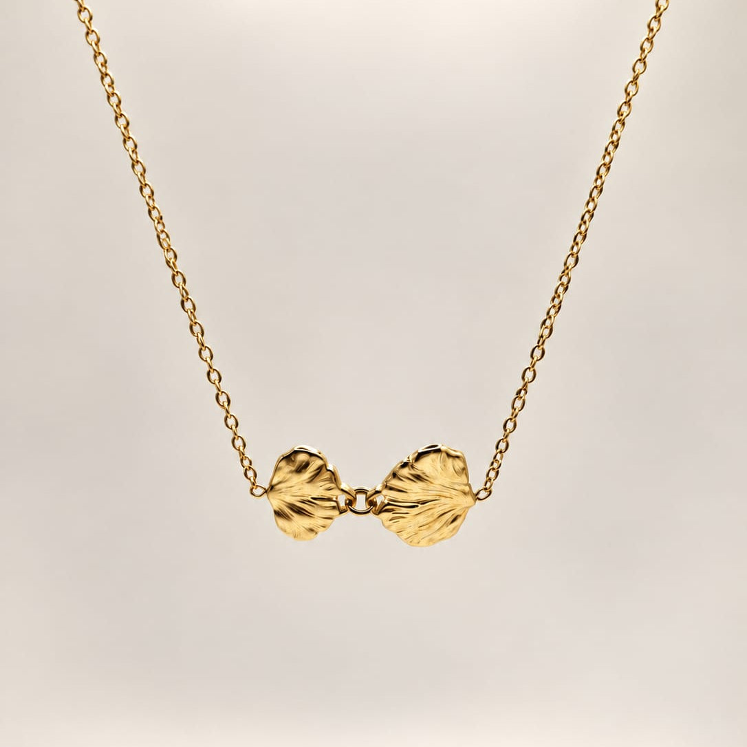 ORMA - Collier feuille de Ginkgo en acier inoxydable