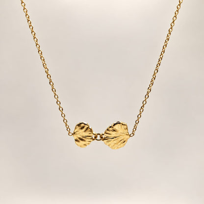 ORMA - Collier feuille de Ginkgo en acier inoxydable