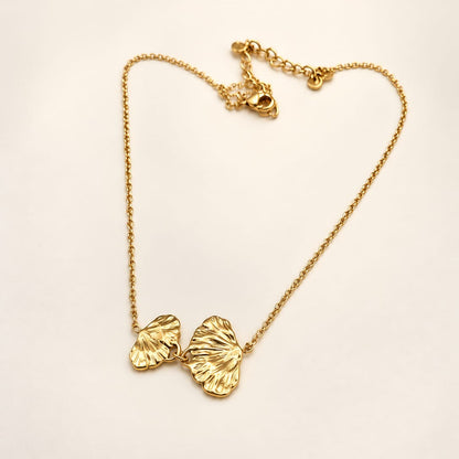 ORMA - Collier feuille de Ginkgo en acier inoxydable