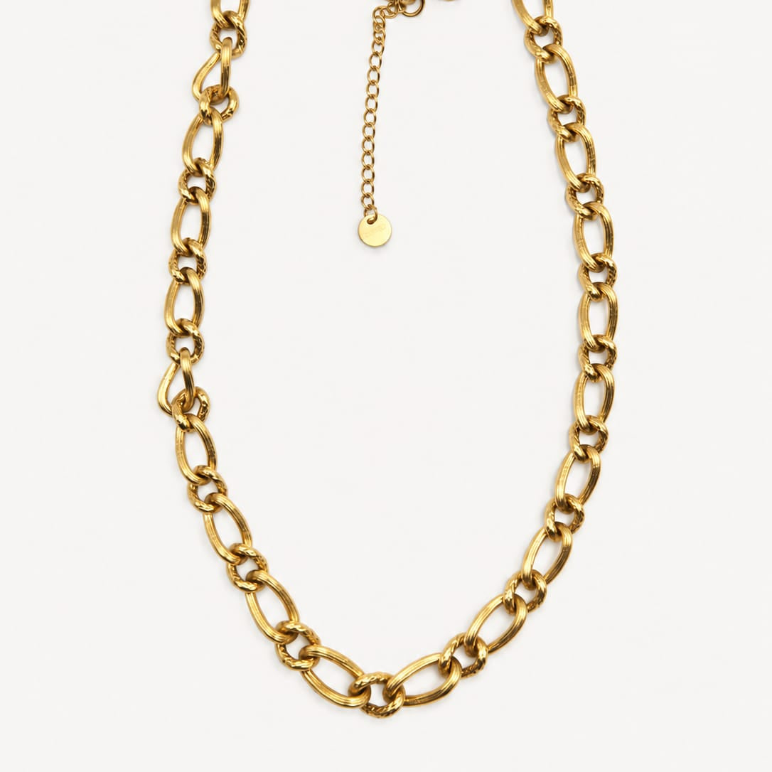 SIENNA – Collier Chaîne dorée texturée