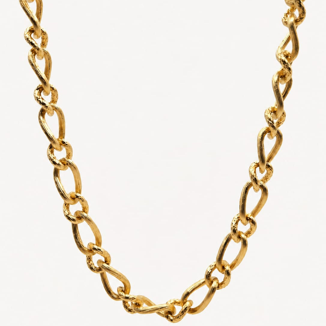 SIENNA – Collier Chaîne dorée texturée
