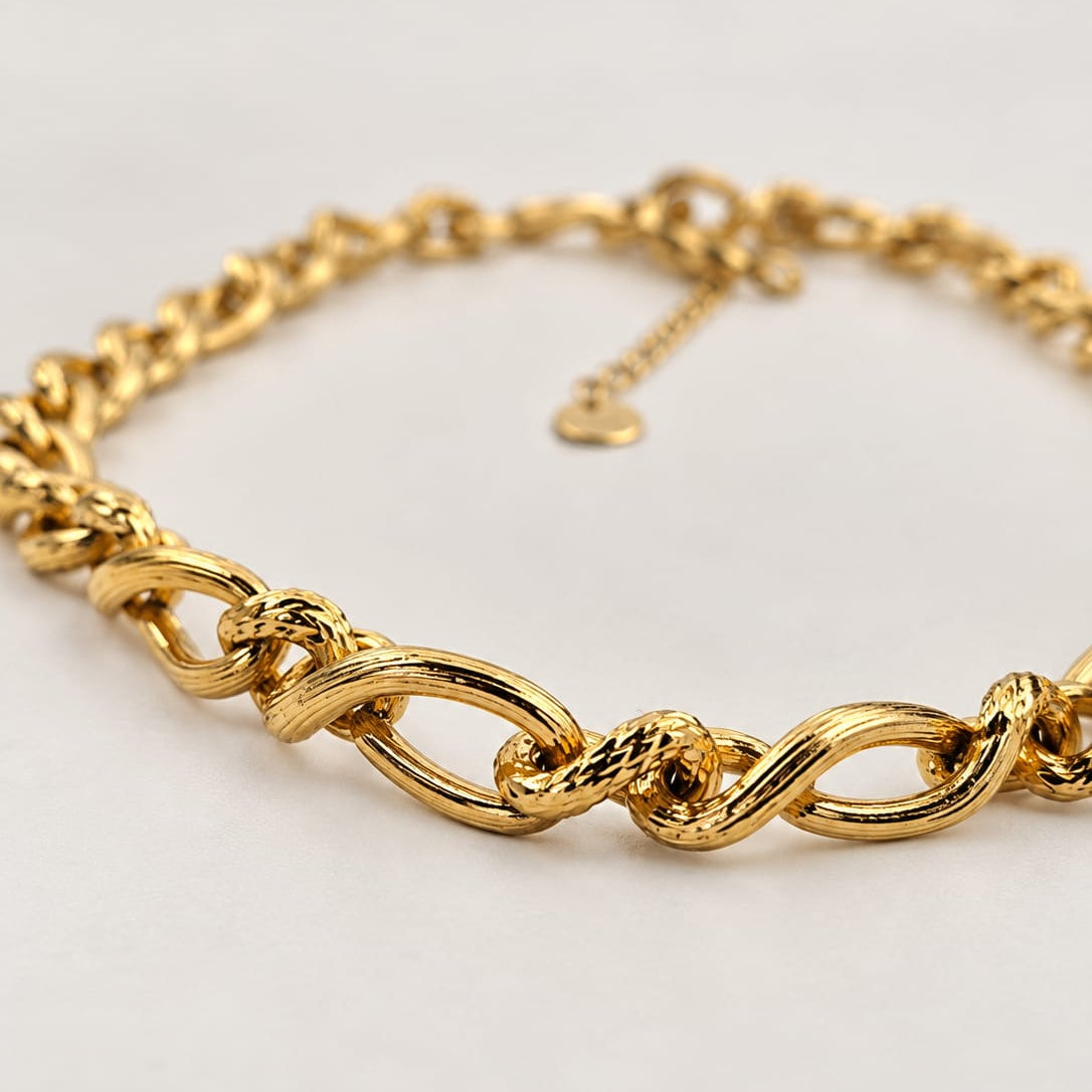 SIENNA – Collier Chaîne dorée texturée