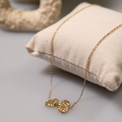 ORMA - Collier feuille de Ginkgo en acier inoxydable