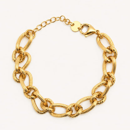 SIENA - Bracelet chaîne dorée texturée
