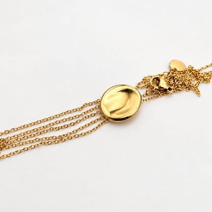 CASCADE  – Collier Médaillon & Franges Dorées