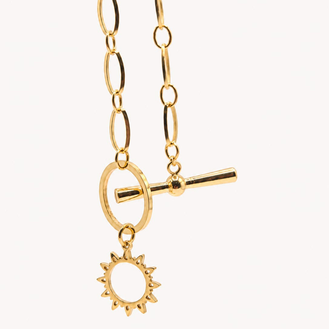 SUNSHINE - Collier doré pendentif  soleil