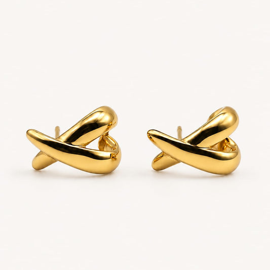 AURA – boucles d'oreilles  croisées dorées