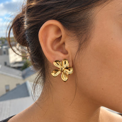 FLOWER – Boucles d’oreilles dorées fleur