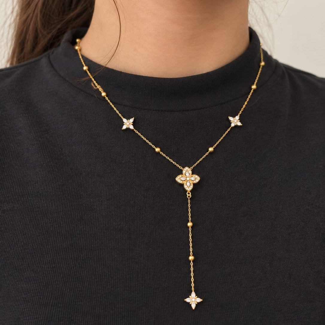 NOHA – Collier Fleuri Doré