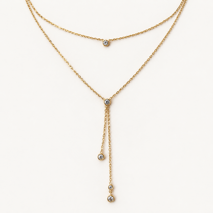 DALIDA – Collier double rang à pierres brillantes