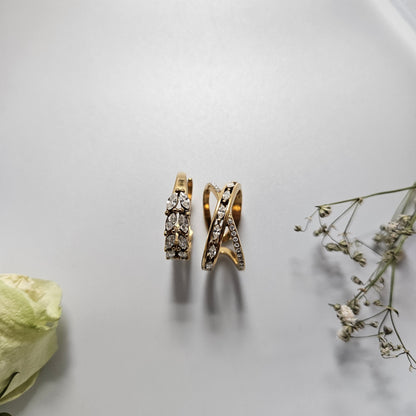 ÉLYSE – Bague ajustable dorée à strass