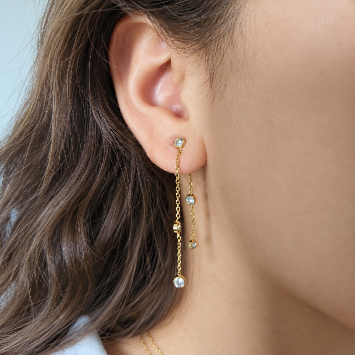 DALIDA – Boucles d’oreilles pendantes à pierres brillantes