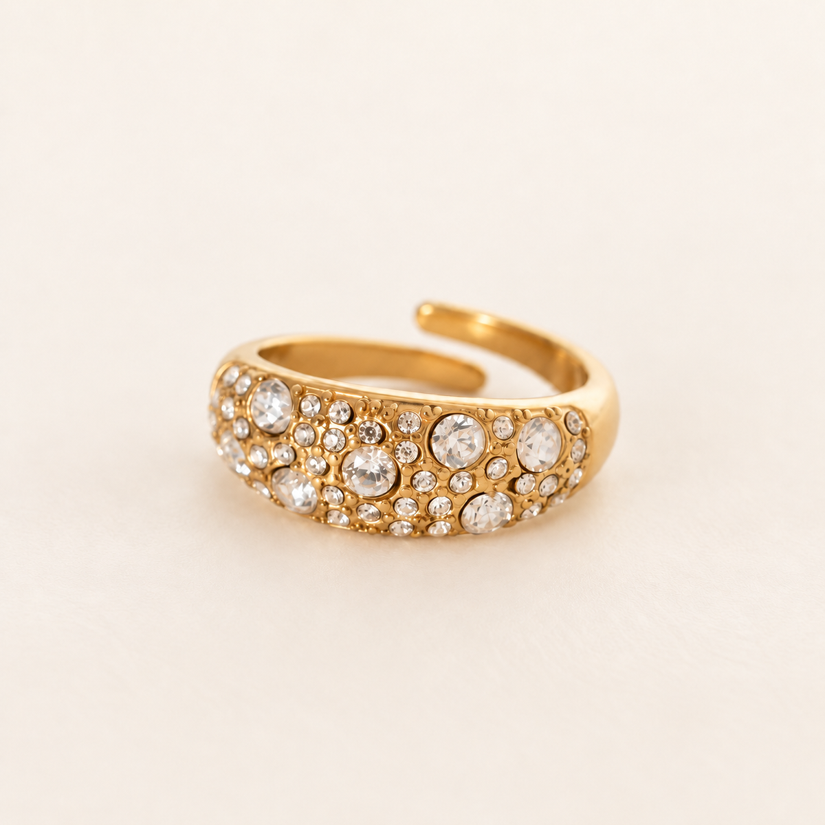 CRISTAL – Bague ajustable pavée de strass