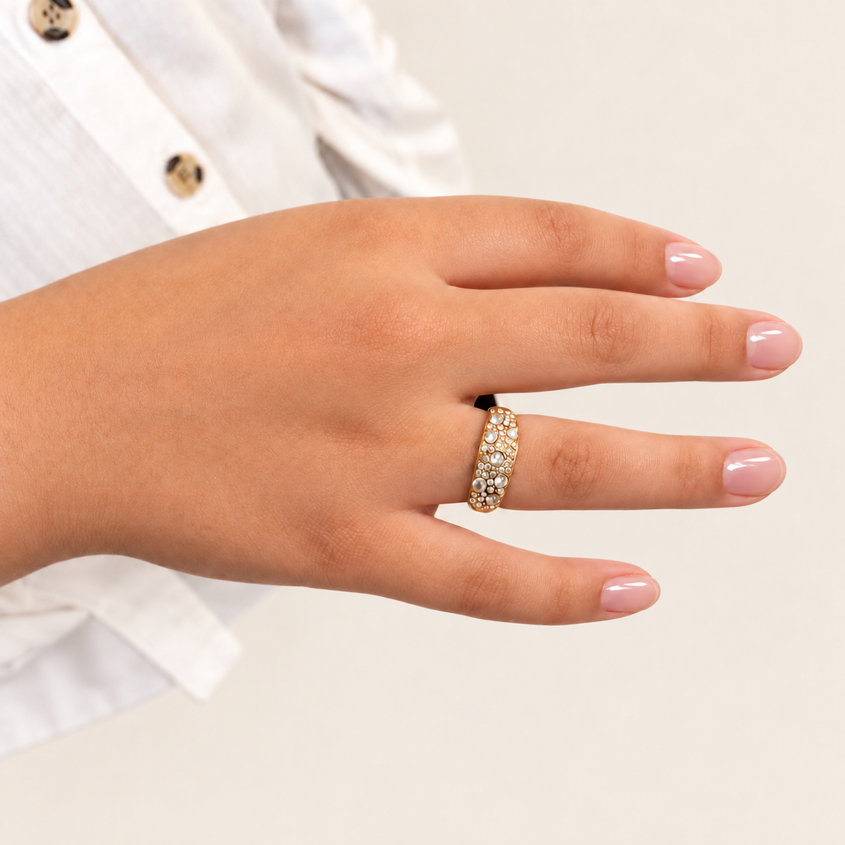 CRISTAL – Bague ajustable pavée de strass