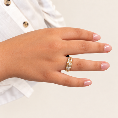 CRISTAL – Bague ajustable pavée de strass