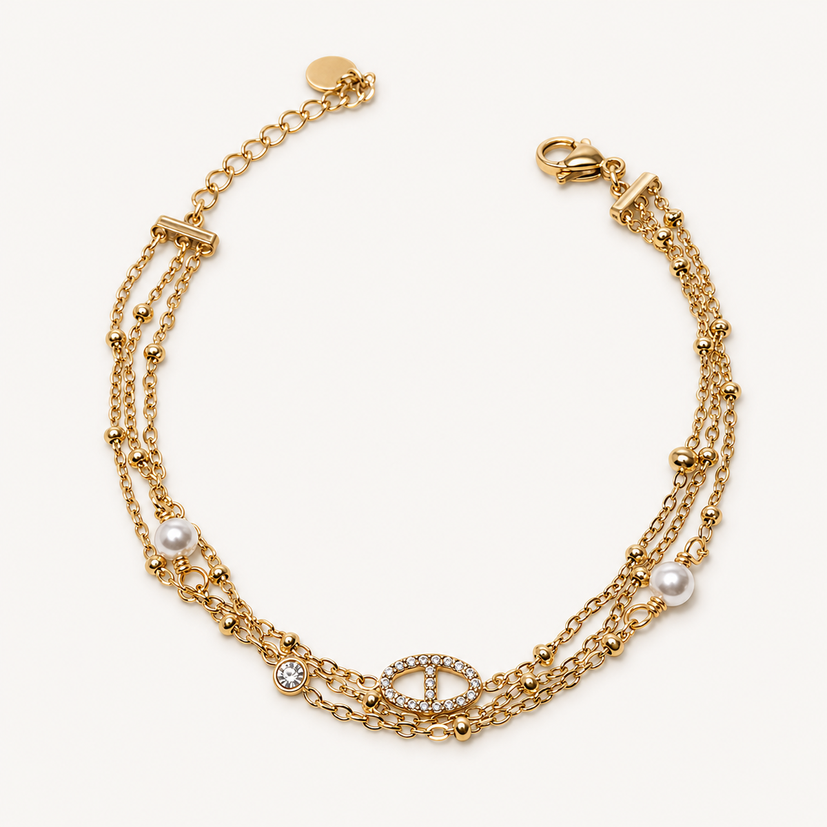 MARINE – Bracelet doré multichaînes
