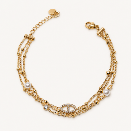 MARINE – Bracelet doré multichaînes