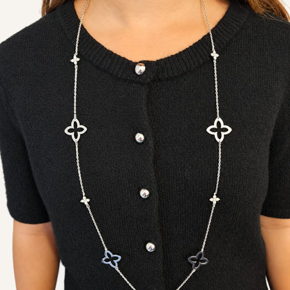YSÉA – Sautoir  à motifs trèfles et strass